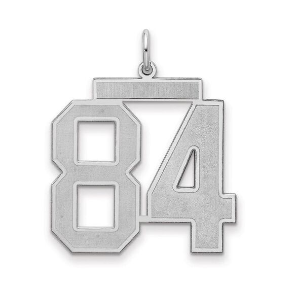 Sterling Silver Jersey Collection Large Number 84 Pendant